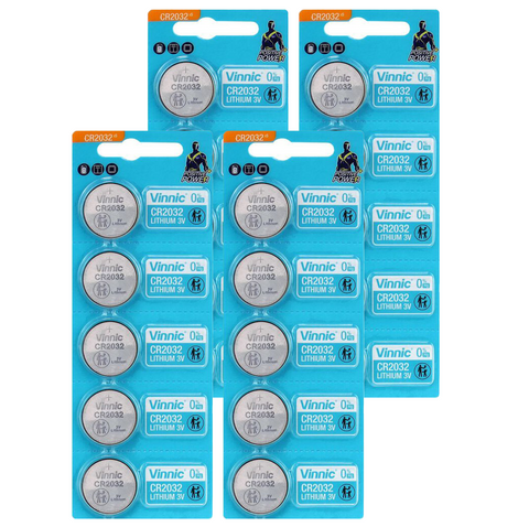 20 Vinnic Cr2032 Lithium Cell Batteries 3V Coin Button Dl2032 NEW