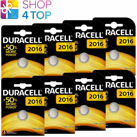 8x Duracell CR2016 3V Lithium Coin Cell Batteries DL2016 ECR2016