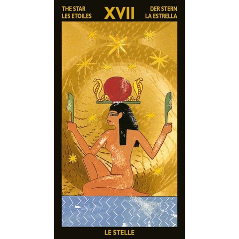 Nefertari Tarot Deck Egyptian Gold Foil 78 Cards with Velvet Bag Lo Scarabeo