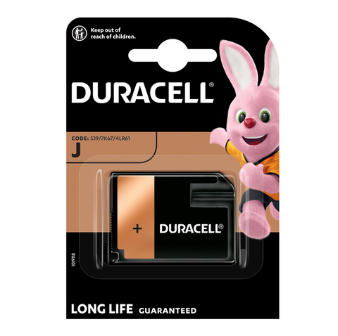 Duracell 6V J Alkaline Battery 4LR61 7K67 539 for Camera, Alarm, Medical