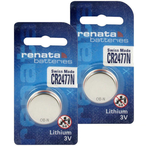2x Renata CR2477N 3V Lithium Coin Cell Batteries Swiss Made