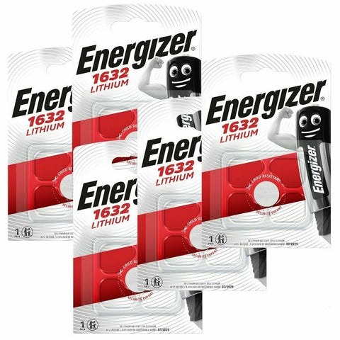 5x Energizer CR1632 3V Lithium Coin Cell Batteries DL1632 for Watch Remote