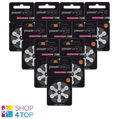 60 Power One Evolution Varta Size 13 Pr48 Hearing Aid Bateries 1.45V Germany NEW