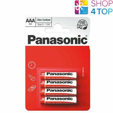 4x Panasonic AAA Zinc Carbon 1.5V LR03 Batteries Blister Pack
