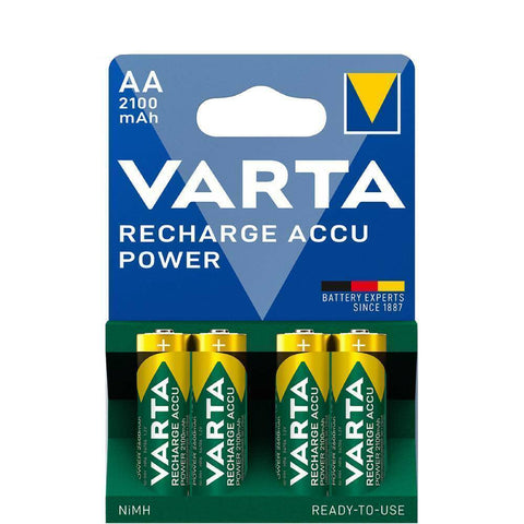 4x Varta Recharge Accu Recycled AA 2100mAh NiMH 1.2V Batteries