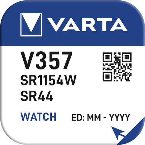 5x Varta 357 SR44SW Silver Oxide 1.55V Watch Coin Cell Batteries
