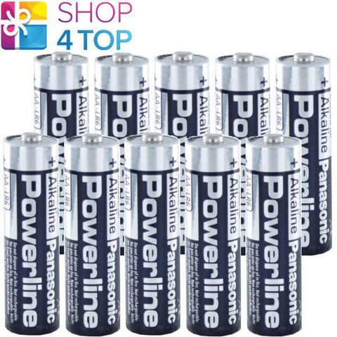 10 Panasonic Powerline Industrial Aa R6 Batteries Alkaline Mn1500 Am3 E91 2030