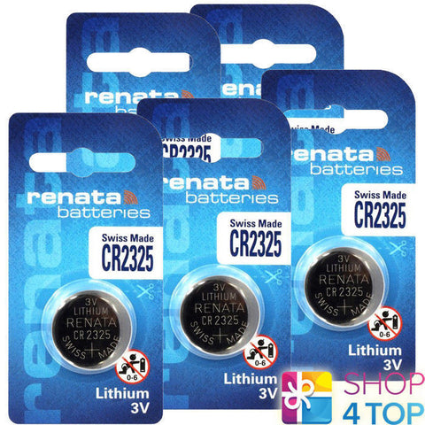 5x Renata CR2325 3V Lithium Coin Cell Batteries Swiss Made