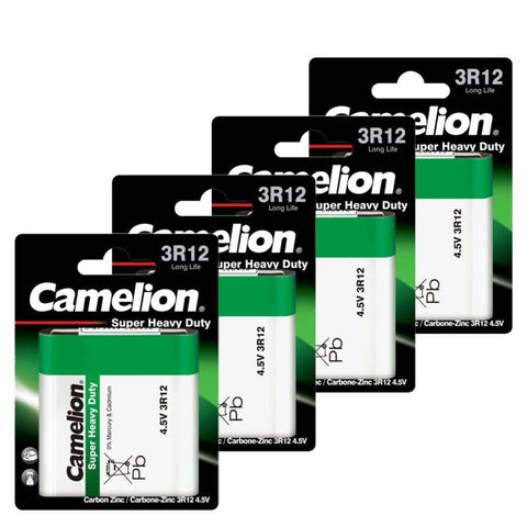 4x Camelion 3R12 4.5V Super Heavy Duty Zinc Carbon Batteries Long Life
