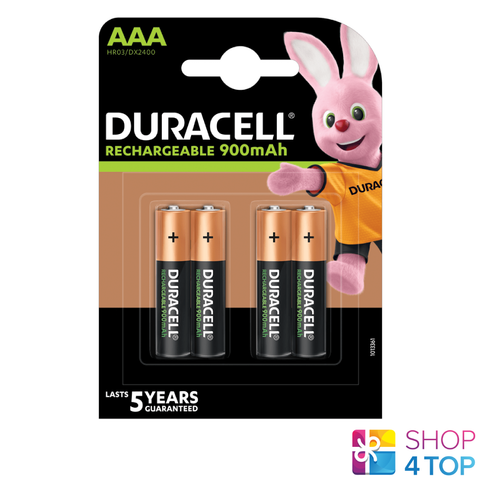 4 Duracell Rechargeable Aaa Batteries 1.2V Hr03 Micro Nimh 850Mah NEW