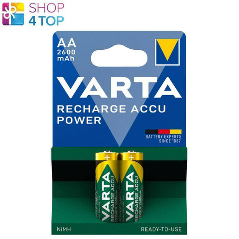 2x Varta Recharge Accu Power AA 2600mAh NiMH 1.2V Rechargeable Batteries
