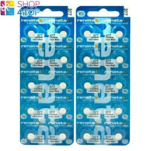 20x Renata 377 SR626SW Silver Oxide 1.55V Watch Batteries Swiss Made