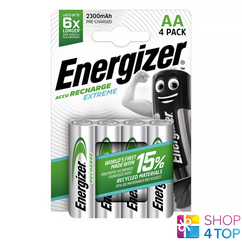 4 Energizer Recharge Extreme Batteries Aa Hr6 1.2V 2300Mah Mignon Stilo