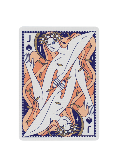 2x Lady Moon Playing Cards Deck Art of Play Poker Magic Blue USA