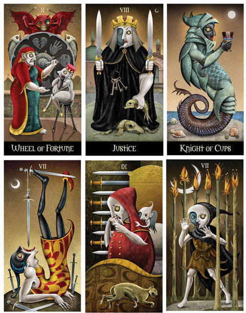 Deviant Moon Borderless Tarot Deck by US Games with Velvet Bag New