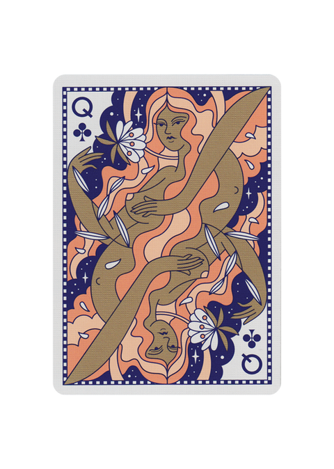 2x Lady Moon Playing Cards Deck Art of Play Poker Magic Blue USA