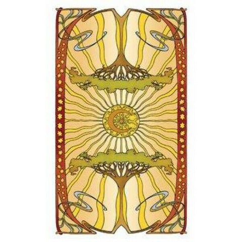 Golden Art Nouveau Tarot Mini Deck with Velvet Bag by Lo Scarabeo
