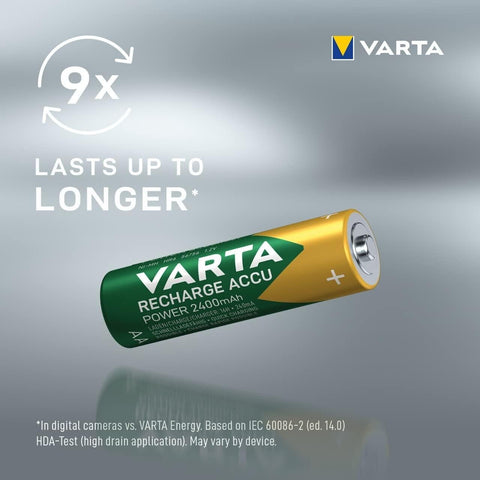 4 Varta Aa Recharge Accu Power Batteries Lr6 2400Mah Nimh Mignon 4Bl 1.2V NEW