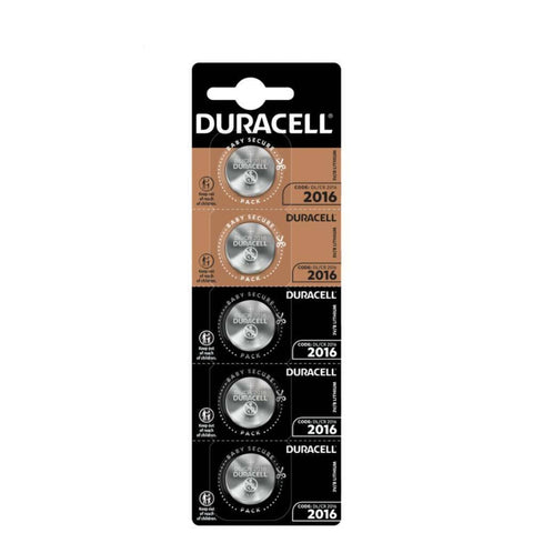 5x Duracell CR2016 3V Lithium Coin Cell Batteries DL2016 ECR2016
