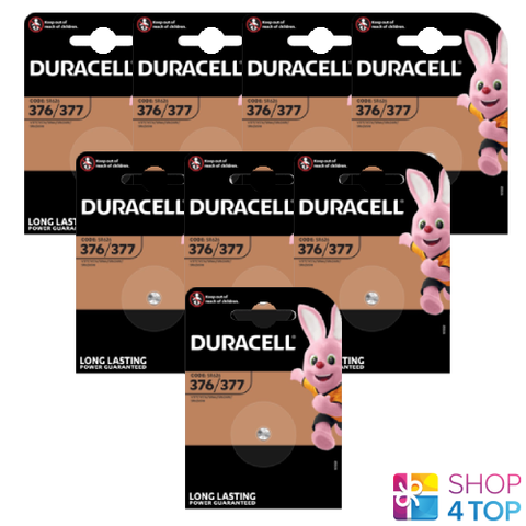 8 Duracell 377 376 Sr626Sw Batteries Silver Oxide 1.5V Watch NEW