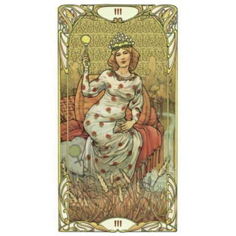 Golden Art Nouveau Tarot Deck by Lo Scarabeo with Satin Bag New