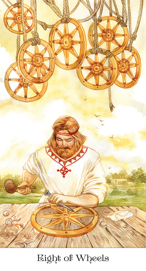 Tarot of the Golden Wheel Deck by US Games with Velvet Bag & Guidebook