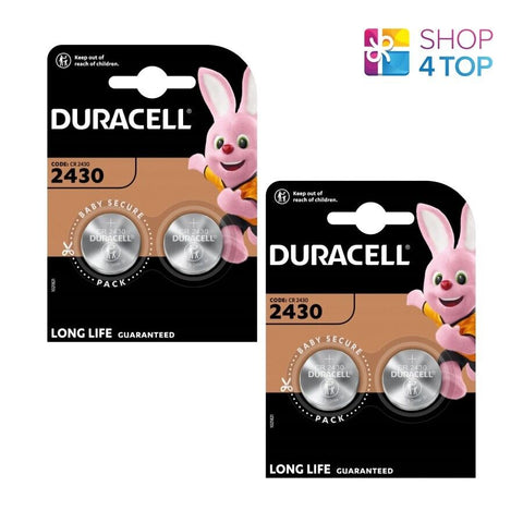 4 Duracell Cr2430 Lithium Batteries 2Bl 3V Coin Cell Dl2430 Ecr2430 Exp 2033 NEW