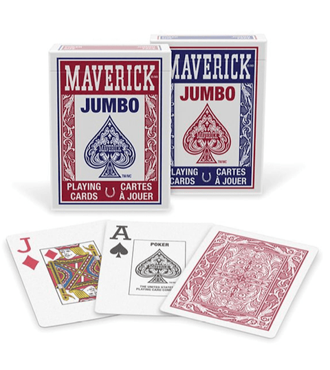 2x Decks Maverick Blue Red Playing Cards Jumbo Index Poker Magic Tricks