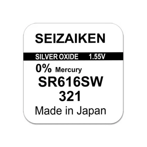 2x Seiko Seizaiken 321 SR616SW SR65 1.55V Silver Oxide Watch Batteries