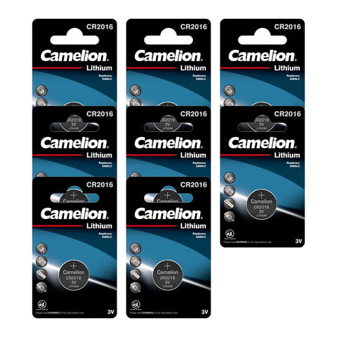 8x Camelion CR2016 3V Lithium Coin Cell Batteries DL2016 75mAh