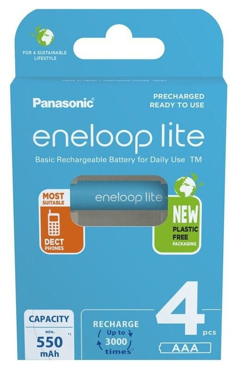 12 Panasonic Eneloop Lite Aaa Batteries Eco Rechargeable 4Bl Hr03 550Mah NEW