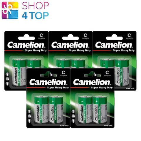 10x Camelion C 1.5V Zinc Carbon Super Heavy Duty Batteries R14P UM2