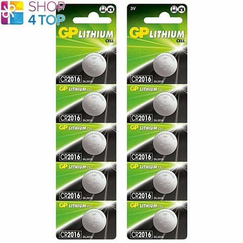10 Gp Lithium Cell Cr2016 Batteries Dl2016 3V Coin Cell Button Exp 2034 5Bl NEW