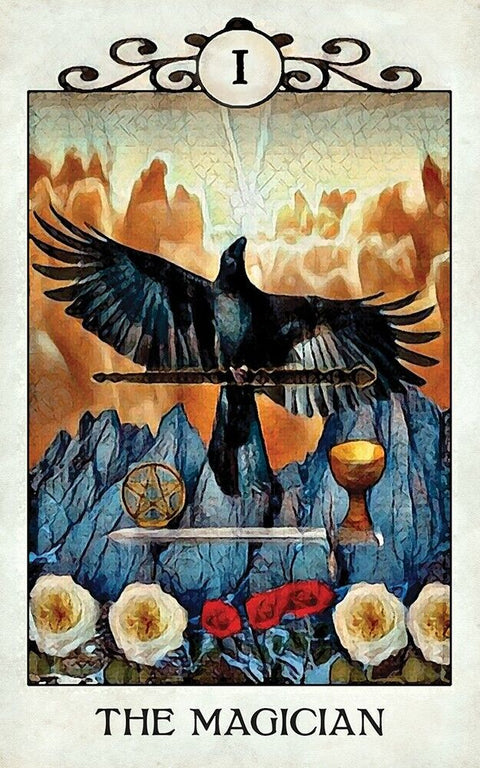 Crow Tarot Card Deck by MJ Cullinane US Games with Velvet Bag 78 Cards