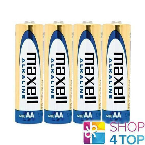 4x Maxell AA Alkaline Batteries 1.5V LR6 MN1500 for Everyday Devices