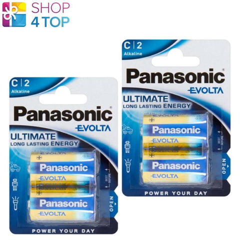 4 Panasonic Evolta C Batteries Alkaline Ultimate Long Lasting Energy 2Bl 2030