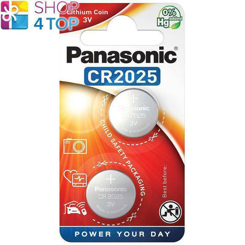 2x Panasonic CR2025 3V Lithium Coin Cell Batteries DL2025 Watch Remote