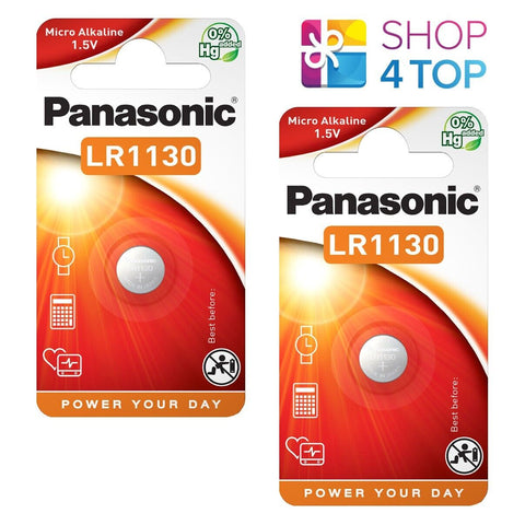 2 Panasonic Lr1130 Micro Alkaline Batteries 1.5V 1Bl Lr54 Ag10 189 NEW