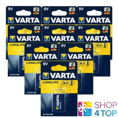 9 Varta Longlife Alkaline 9V Battery E-Block 4122 Mn1604 12
