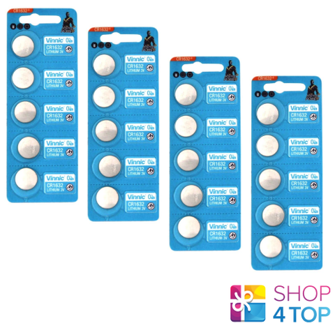 20 Vinnic Cr1632 Lithium Batteries 3V Dl1632 Cell Coin Button NEW