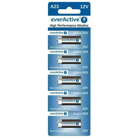 5x EverActive 23A A23 12V Alkaline Batteries for Remote Controls & Fobs
