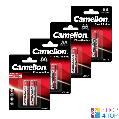 8 Camelion Aa Plus Alkaline Batteries Lr06 Mn1500 Am3 E91 1.5V 2Bl NEW