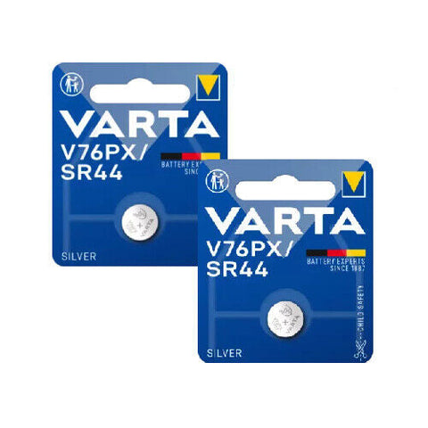 2x Varta V76PX SR44 1.55V Silver Oxide Watch Coin Cell Batteries