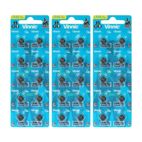 30 Vinnic Alkaline Batteries L754 G5 Lr48 193 1.5V 10Bl No Mercury