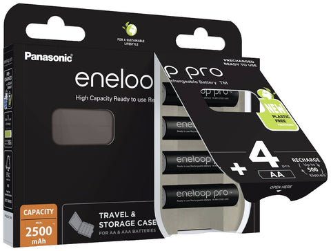12 Panasonic Eneloop Pro Rechargeable Aa Hr6 Batteries Storage Case 1.2V 2500Mah