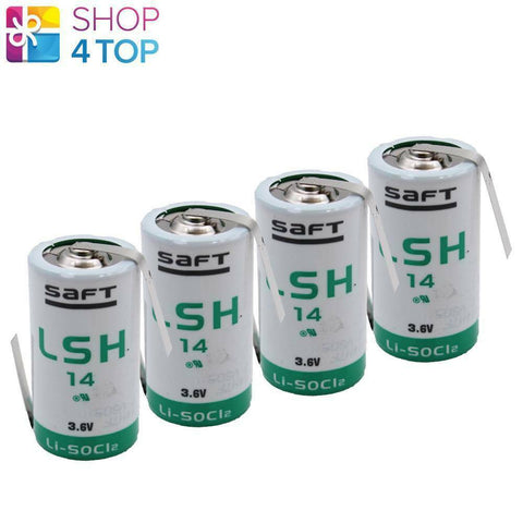 4x Saft LSH14 C 3.6V Lithium Battery Z Solder Tags 5800mAh Made in France