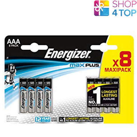 8x Energizer Max Plus AAA LR03 Alkaline Batteries 1.5V Long Life