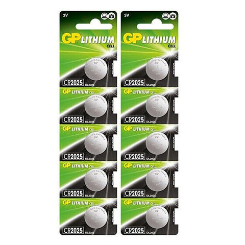 10x GP CR2025 3V Lithium Coin Cell Button Batteries DL2025 Watch Toy