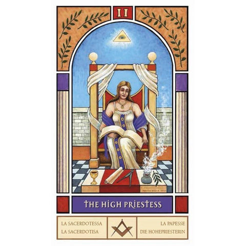 Masonic Tarot Deck by Diaz Silva Lo Scarabeo 78 Cards with Velvet Bag