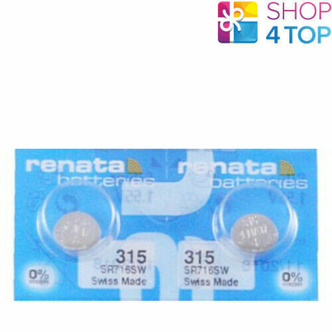 2x Renata 315 SR716SW 1.55V Silver Oxide Watch Batteries